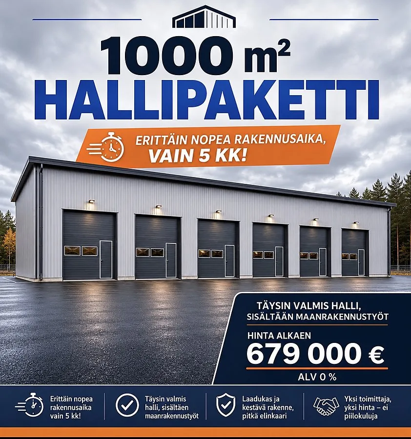 1000 m² hallipakett
